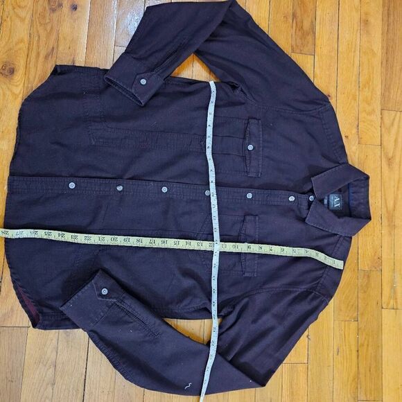 Armani Exchange A/X Shirt Mens Medium Red  Button Up Denim Long Sleeve Regular F - Picture 7 of 10